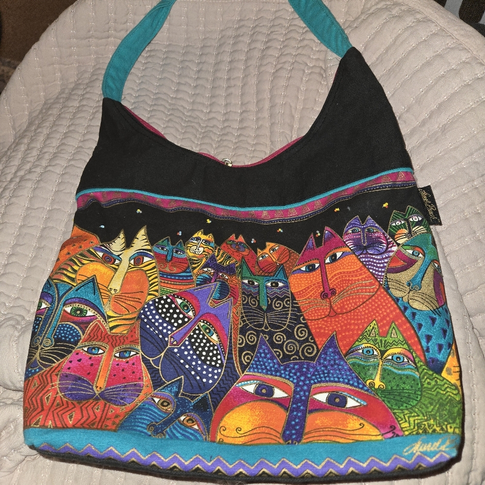 Laurel Burch Fantasticats Medium Scoop Tote Bag 5233 Multi By Sun N' Sand NWT - Picture 13 of 16
